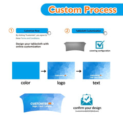 Custom Stretch Spandex Tablecloth(4ft(76"Hx91"W), 6FT (81"Hx117"W),8FT (82"Hx136"W)) - Customtrend
