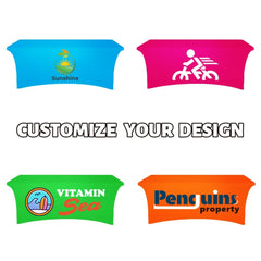 Custom Stretch Spandex Tablecloth(4ft(76"Hx91"W), 6FT (81"Hx117"W),8FT (82"Hx136"W)) - Customtrend