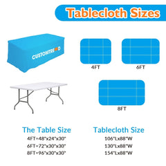 Custom Table Cover Back with Slit(4FT (106"W x 88"H),6FT (130"W x 88"H),8FT (154"W x 88"H)) - Customtrend