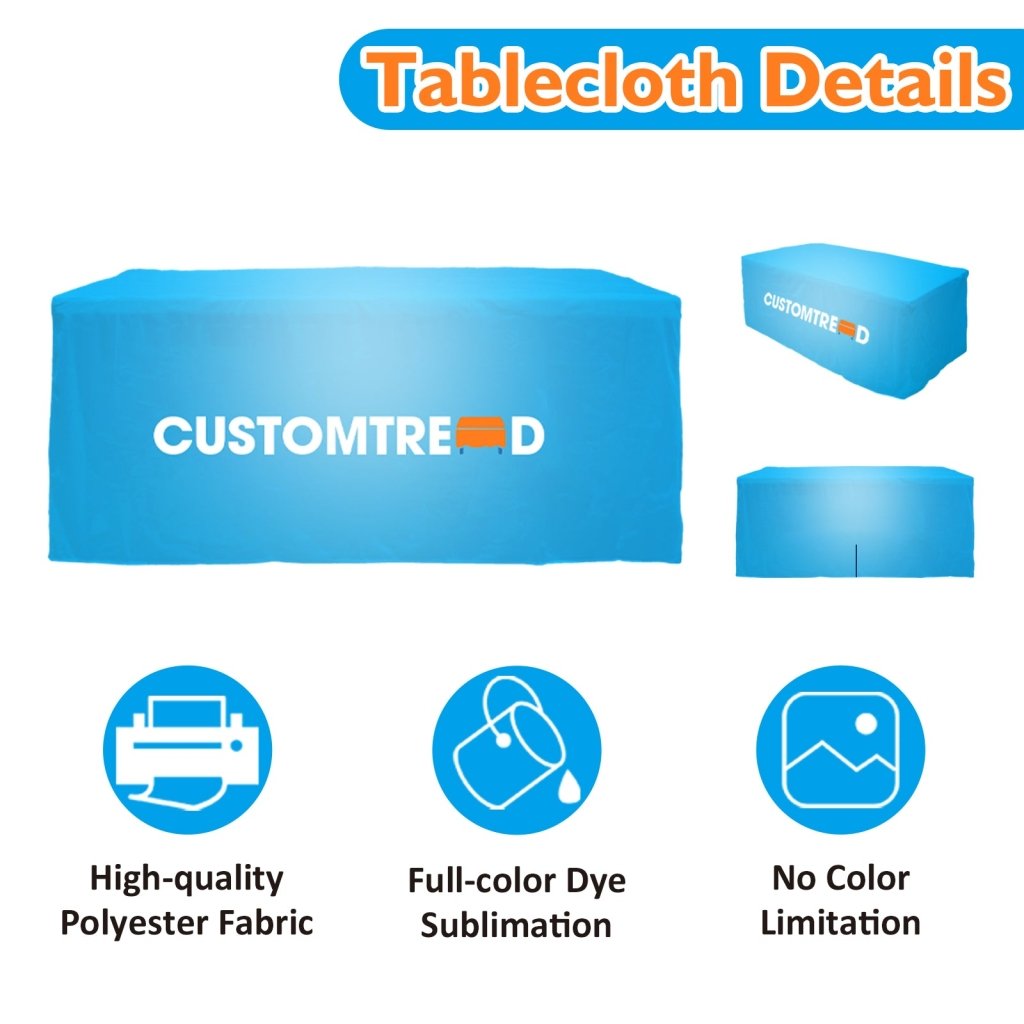 Custom Table Cover Back with Slit(4FT (106"W x 88"H),6FT (130"W x 88"H),8FT (154"W x 88"H)) - Customtrend