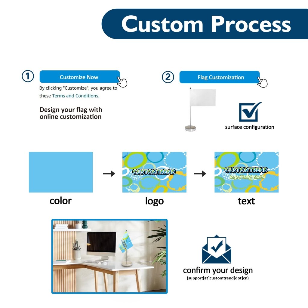 Custom Table Flag(Single/Double Flagpole) - Customtrend