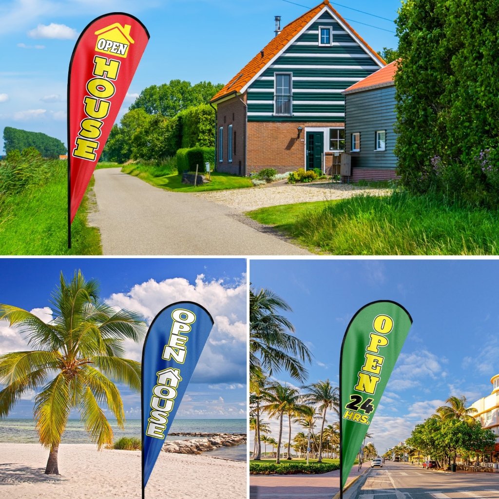 Custom Teardrop Swooper Flag - 3.6x9.5.4.3x11.5FT, Single/Double - Sided - Customtrend