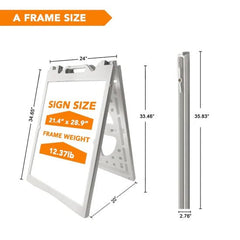 21.5"x28.5" A-Frame Sidewalk Sign – Double-Sided Folding Display for Outdoor Advertising - Customtrend