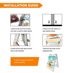 21.5"x28.5" A-Frame Sidewalk Sign – Double-Sided Folding Display for Outdoor Advertising - Customtrend