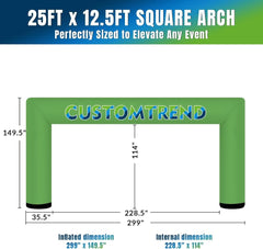 25ft Custom Square Air-Sealed Inflatable Arch – Suitable for Various Events - Customtrend
