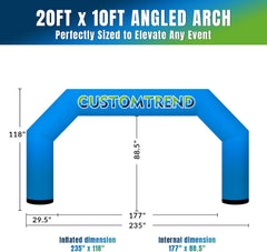 20ft Custom Angled Air-Sealed Inflatable Arch – Suitable for Various Events