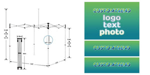 Tent Frame + 1 Full Wall + 2 Half Walls(with Rails)